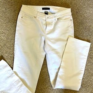 WHBM Slim Ankle White Jeans